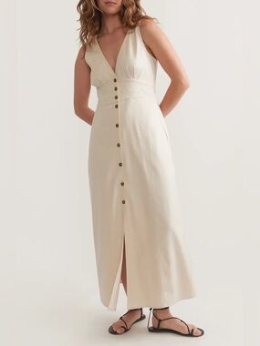 Marine Layer Camila Sleeveless Hemp Blend Maxi Dress - Large
